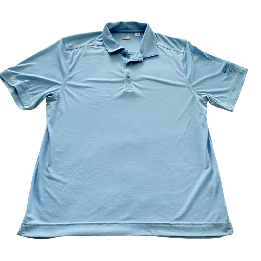 Cutter & Buck‎ Polo Shirt Mens Large Blue DryTec Short Sleeve Garland Chamber - Picture 2 of 9